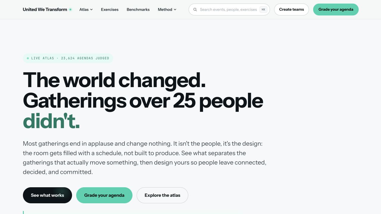 United We Transform website